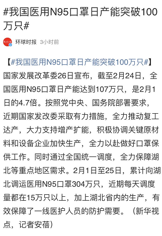 美国出现2.7亿口罩缺口,但世界一半的产能在中国 美国出现2.7亿口罩缺口,但世界一半的产能在中国