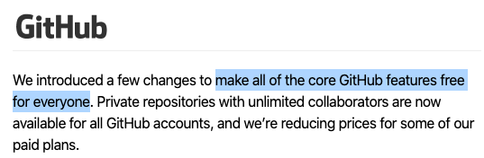 真香！GitHub 核心功能都免费开放了