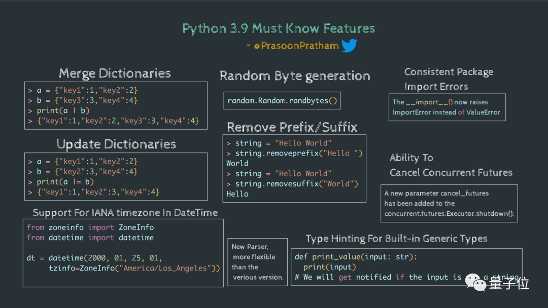 关于Python3.9，看这张16岁高中生做的「新特性必知图」就够了